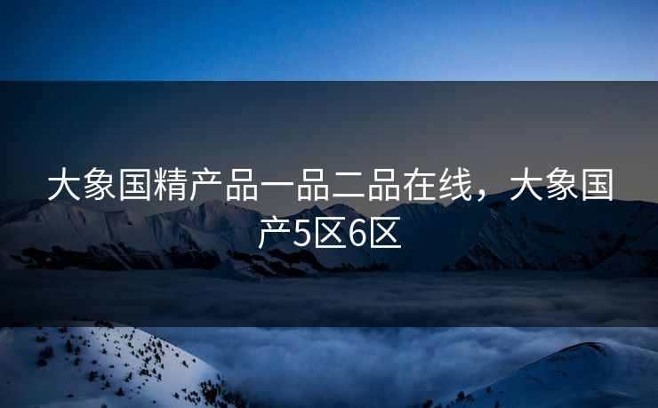 大象国精产品一品二品在线，大象国产5区6区
