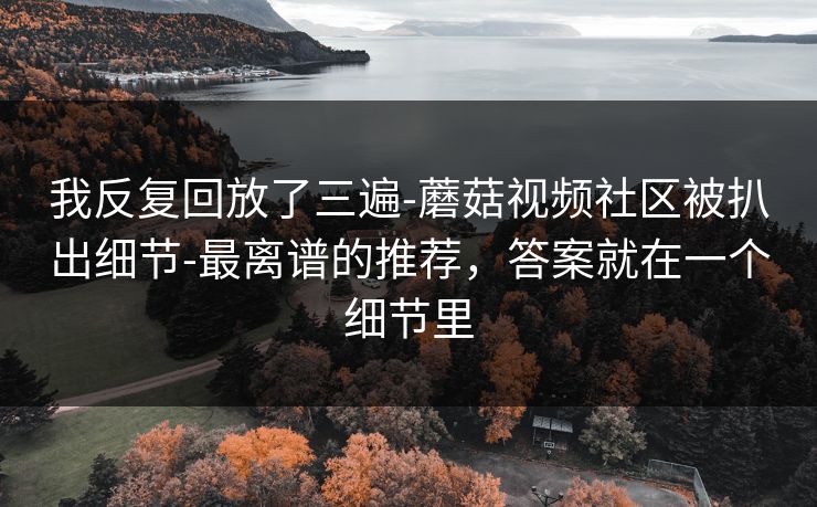 我反复回放了三遍-蘑菇视频社区被扒出细节-最离谱的推荐，答案就在一个细节里