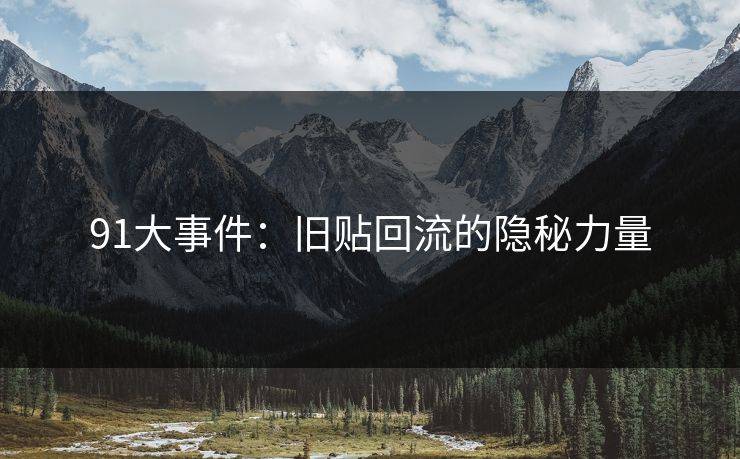 91大事件:旧贴回流的隐秘力量 91大事件:旧贴回流的隐秘力量