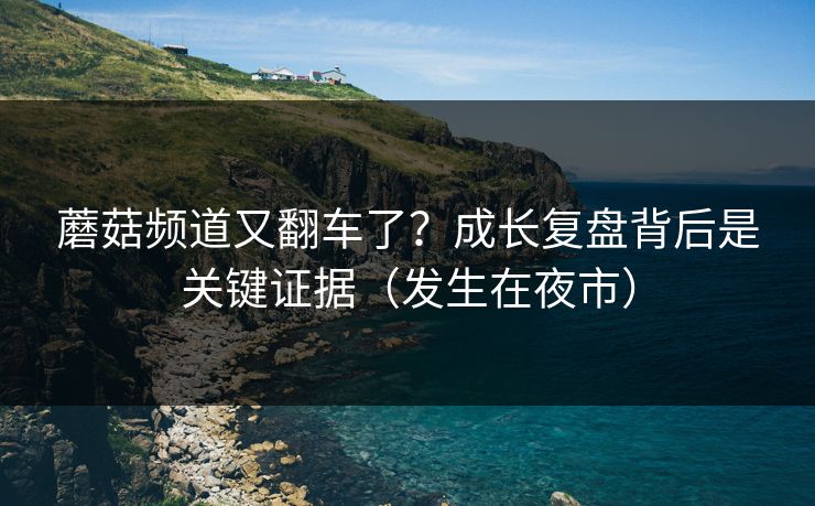 蘑菇频道又翻车了?成长复盘背后是关键证据(发生在夜市) 蘑菇频道又翻车了?成长复盘背后是关键证据(发生在夜市)